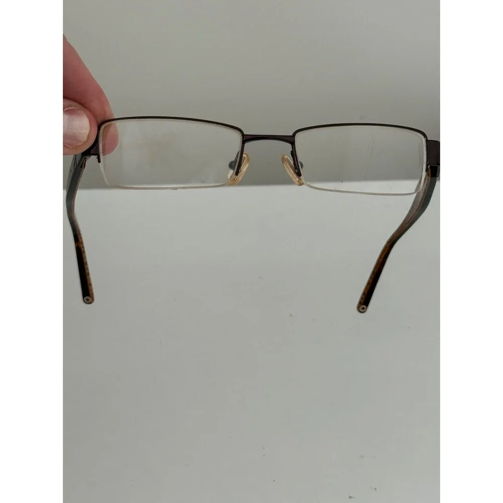 Coach Vera 232 Tortoise Shell Eyeglasses Semi Rimless Rectangular Frames Case